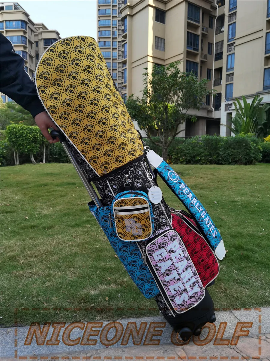 New golf bag Two round clubs Fashion pull rod bag Free double hat Outdoor leisure Fashion lightweight golf bag for men and women