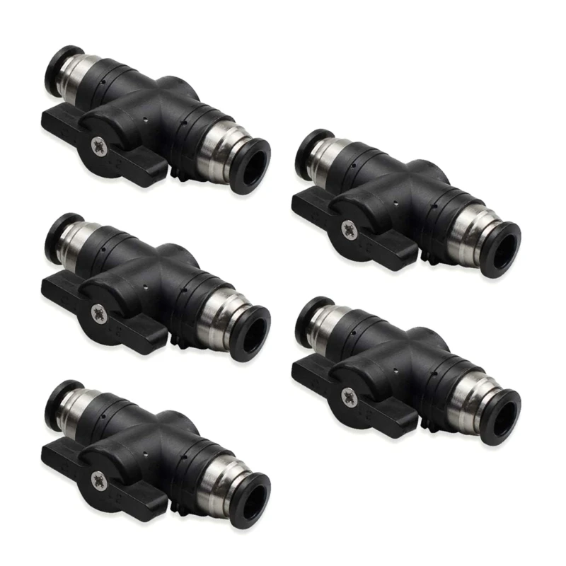 

50JC 5pcs Pneumatic Balls Valves BUC Airflows Control Valves Quick Connection