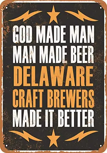 

Металлический знак-Делавэр, пивоваренное ремесло, сделать лучше пиво-винтажный внешний вид, Настенный декор для кафе, бара, паба, домашние украшения для пива