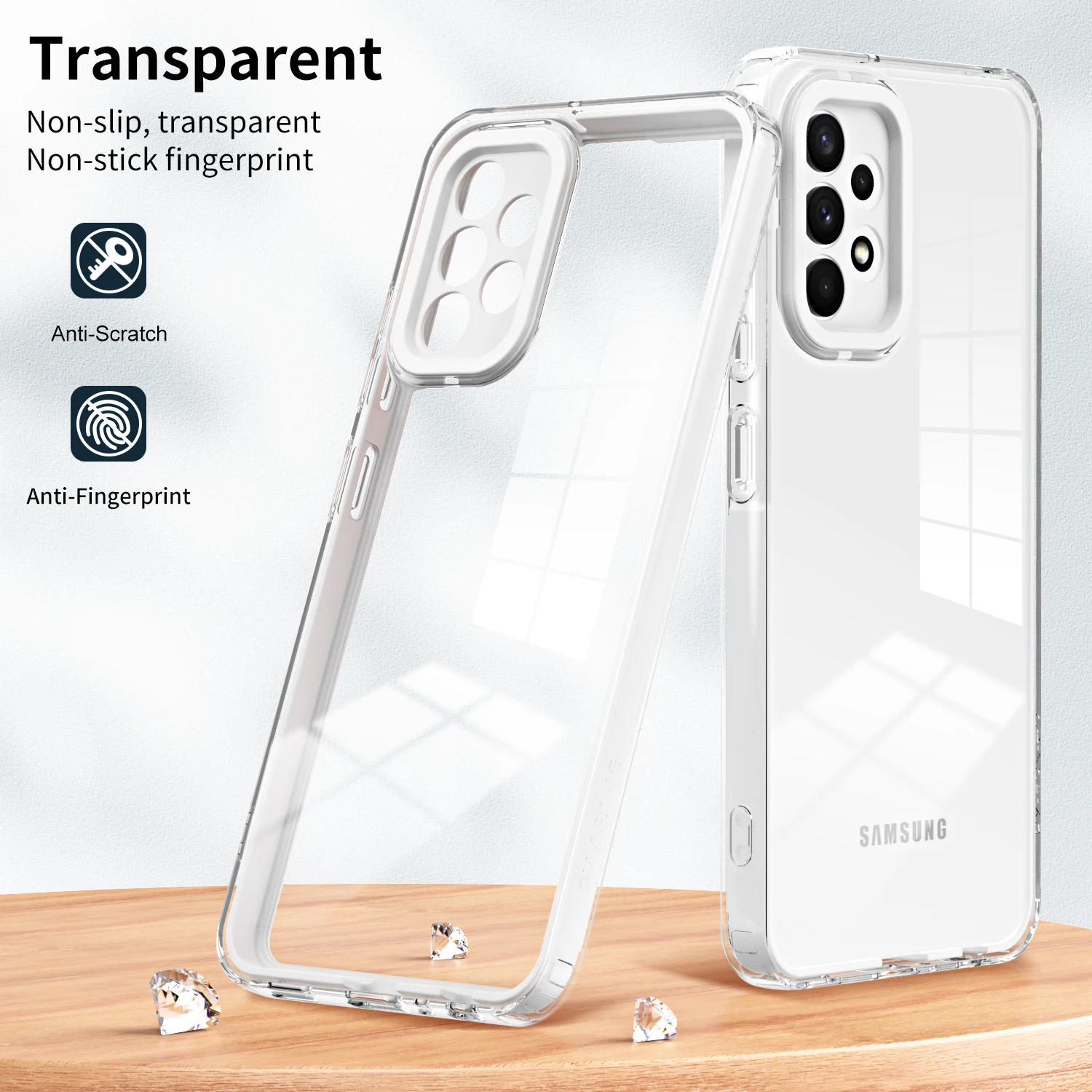 

3 IN 1 Frame Clear Case for Samsung Galaxy A13 4G Soft Silicone Edges Armor Shockproof Luxury Phone Cover SamsungA13 GalaxyA13