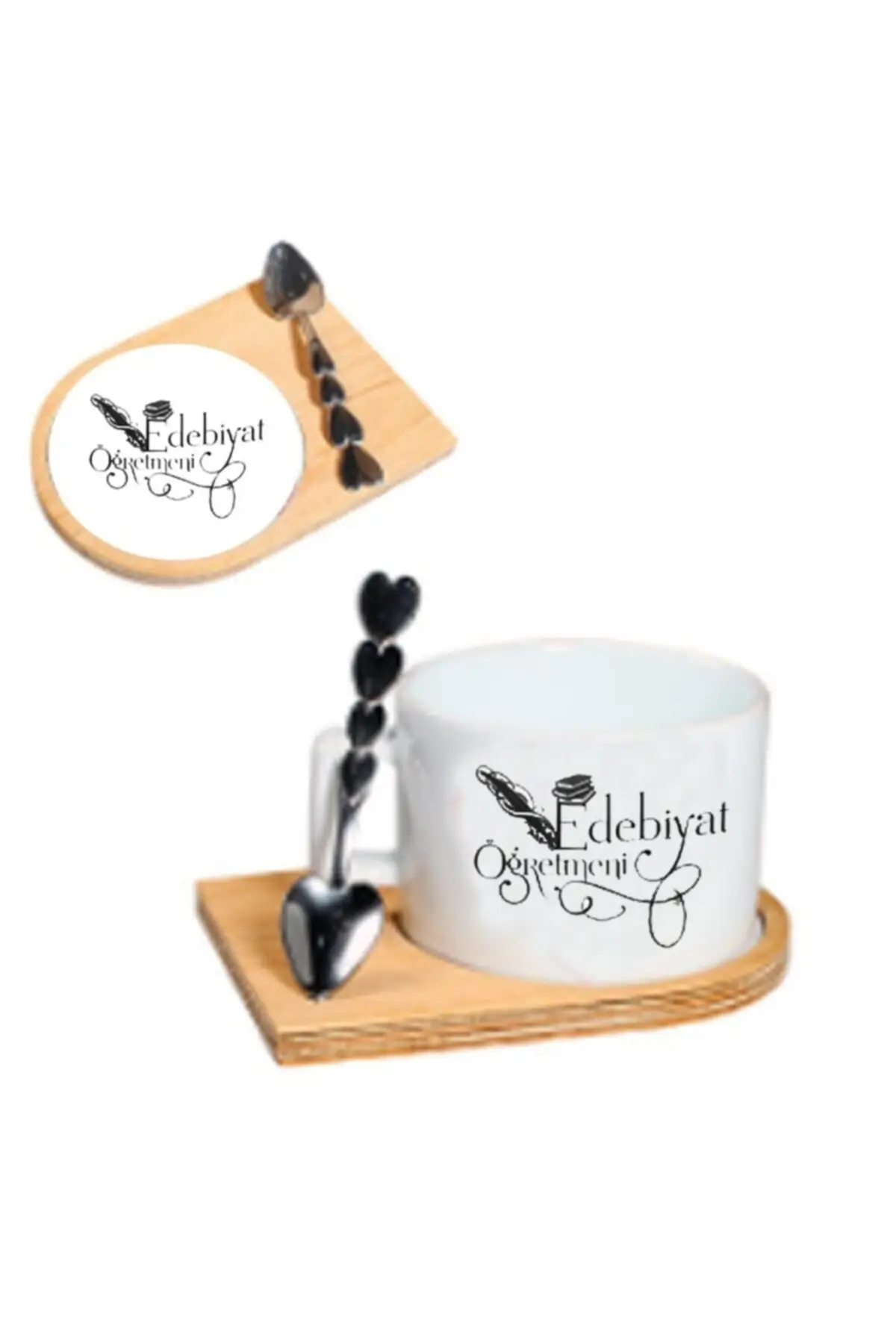 

Amazing Turkish Greek Arabic Coffee & Espresso Cup Set Ceramic Cup Set with Literature Teacher Wooden Plane