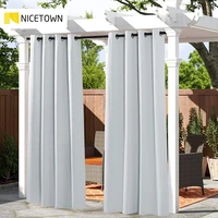 nicetown 15 colors waterproof outdoor curtain blackout patio curtains window drapes for porch pergola cabana gazebo 1 panel