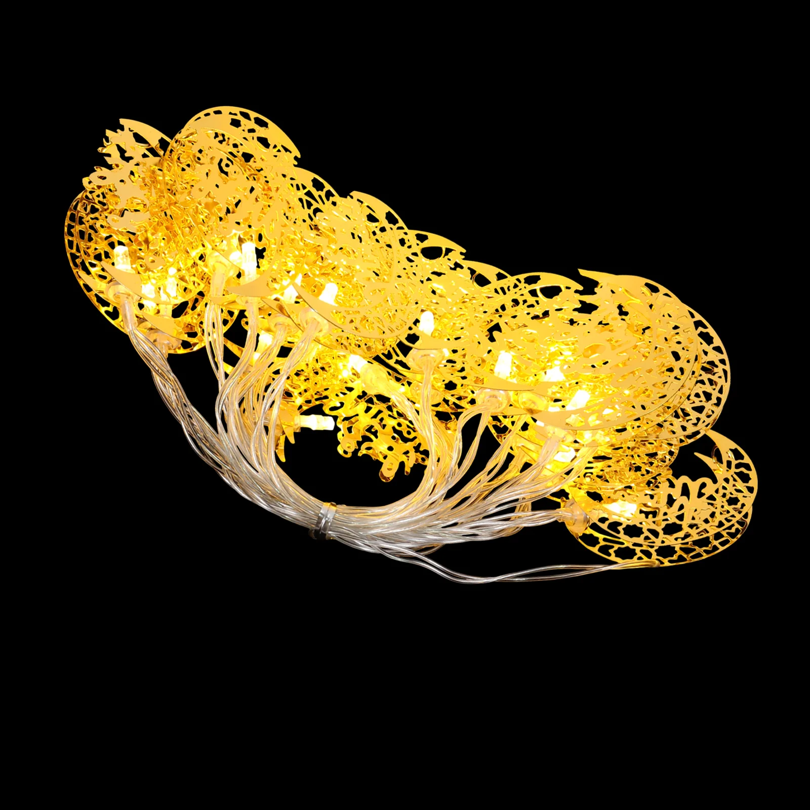 

1 Set Muslim Eid Moon Design String Light LED String Lamp Without Battery