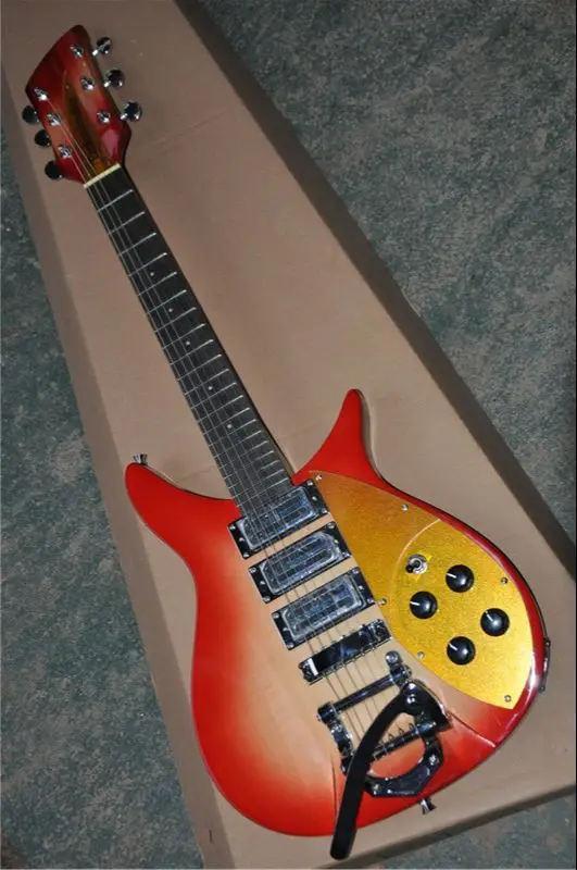 

High QUALITY 6 STRING ELECTRIC guitar made in China, jazz rocker bridge, red and yellow color body, free shipping