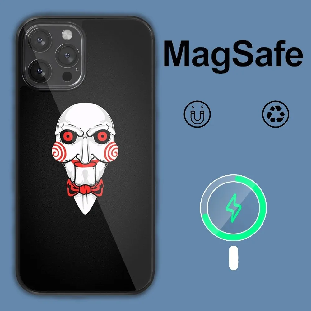 Чехол для телефона с изображением фильма пилы iPhone 14 13 12 11 15 Pro Max Plus Magsafe Магнитный