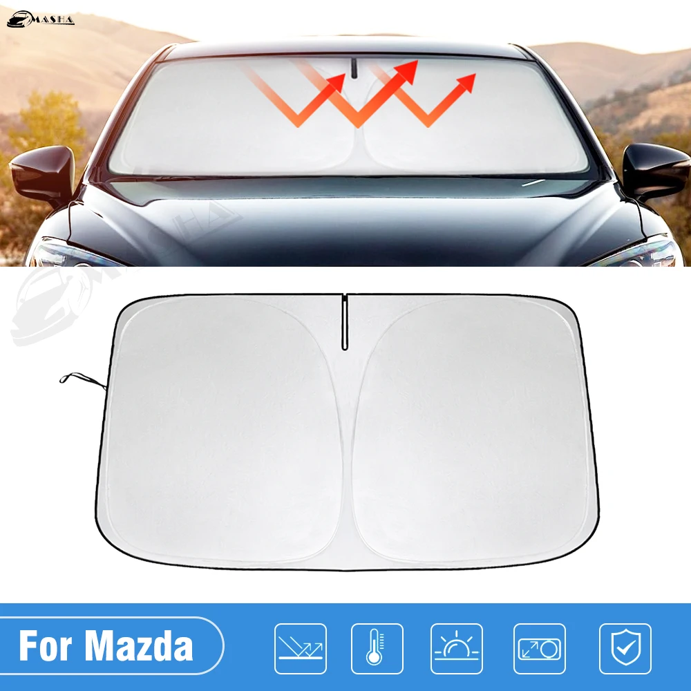 

Car Windshield Sun Shade Covers For Mazda CX-5 2017-2022 2023 CX5 Visors Auto Front Window Sunshade Parasol Coche Accessories
