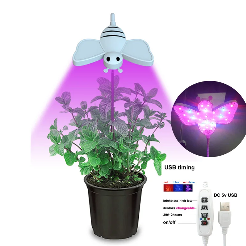 Dc 5v Usb Timing Phytolamp Desk Holder For Led Aquarium Plants Timer Full Spectrum Lamp Indoor Flower