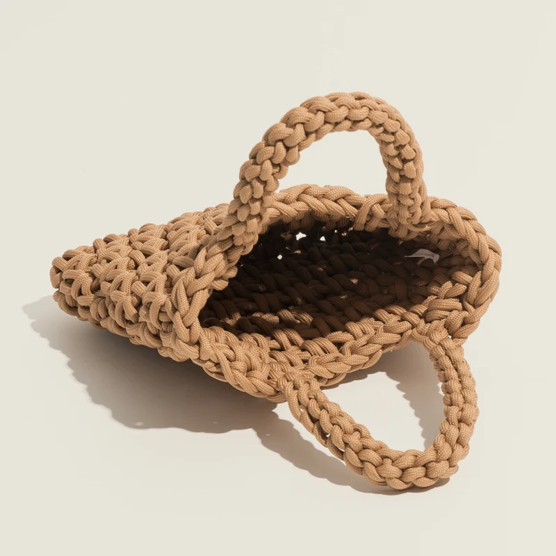 MABULA Casual Vacation Woven Bags Women Hollow Handwoven Crochet Summer Beach Handbags Knitted Bucket Totes 2022 New