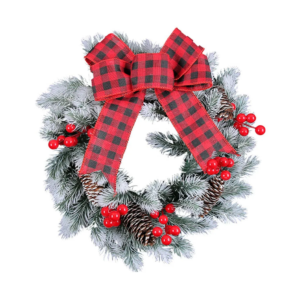

Brand New Christmas Wreath Wreath Plastic+cloth Wreath Home Bowknot Christmas Ball Wreath Christmas Decorations