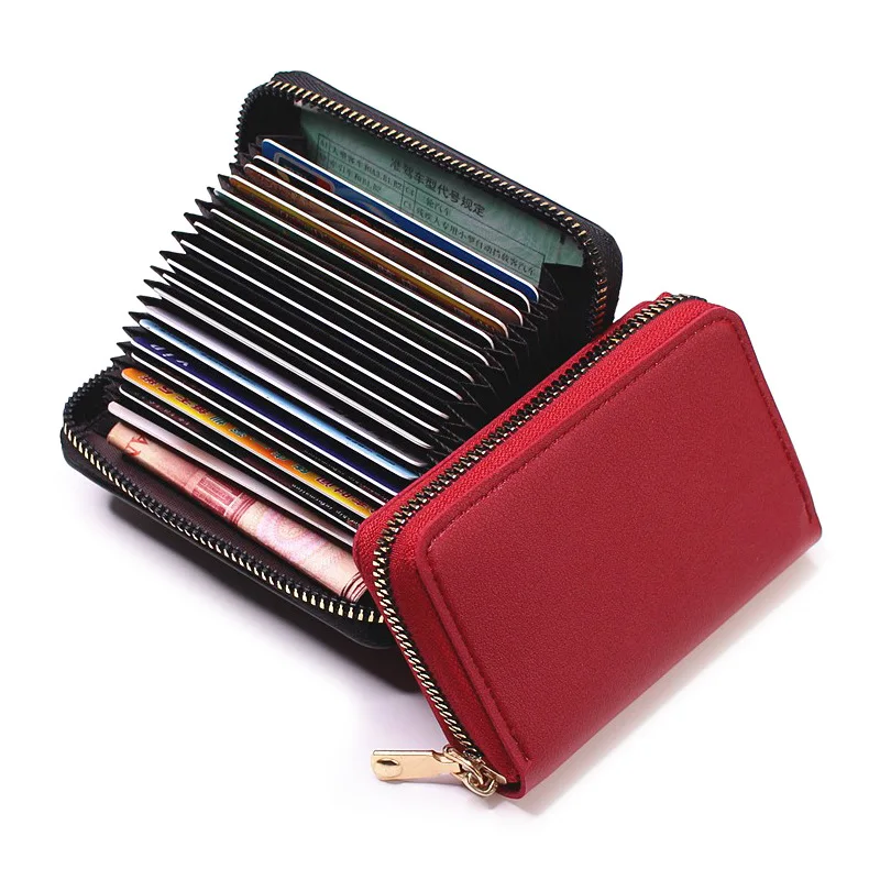 

18 Card Slots Women Business Card Holder Wallet Bank Credit Card Case ID Holders Rfid Wallet Ladies Coin Purse Small Wallet