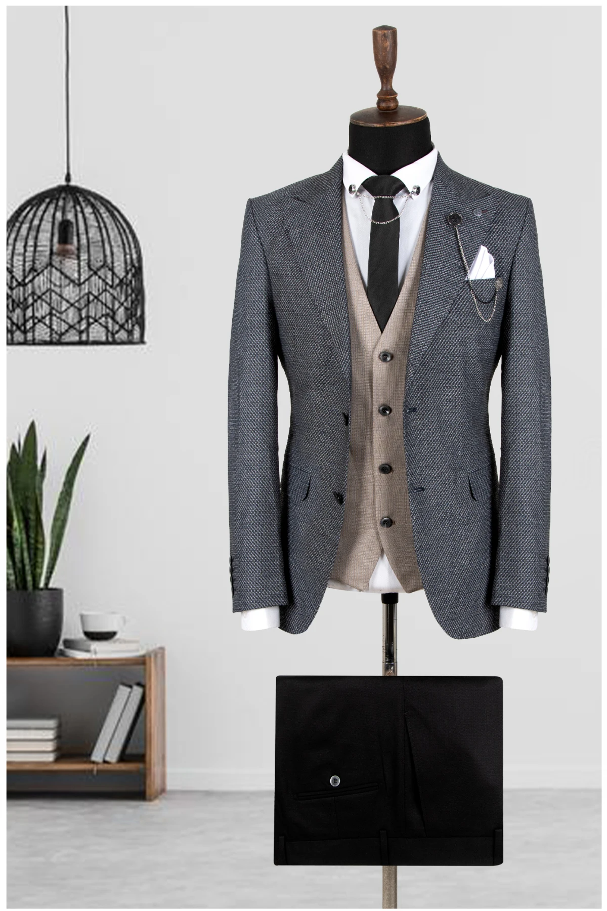 

DeepSEA star patterned italian cut 3-piece men's suit 2201576