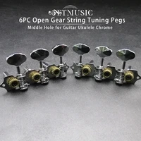 6pcs 181 gear ratio vintage open gear string tuners tuning pegs middle hole for classic guitar chrome