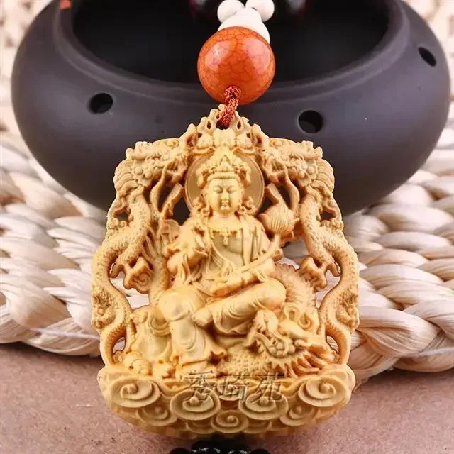 Автомобильный кулон Гуаньинь двусторонняя статуя Будды Tathagata Maitreya из бокса