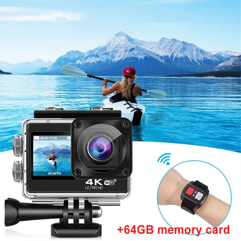 

4K Подводная камера 1080P WiFi 2.0 Водонепроницаемая камера на шлем видеозапись спортивные камеры рыболовная камера