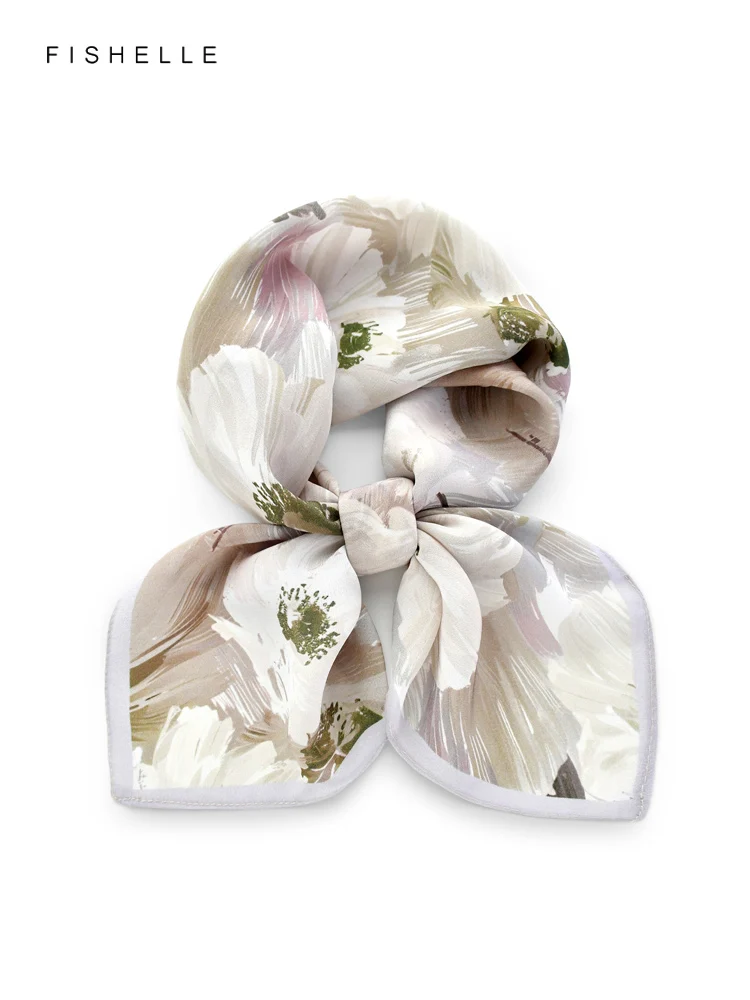 Элегантный цветок morandi 100% натуральные шелковые шарфы маленький квадратный шарф