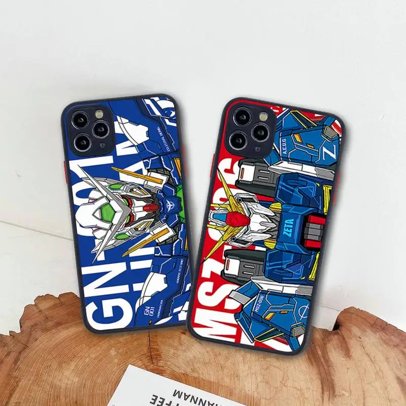 

Bandai Gundam Phone Case For iphone 13 12 11 Pro Max Mini XS 8 7 Plus X SE 2020 XR Matte Transparent Cover