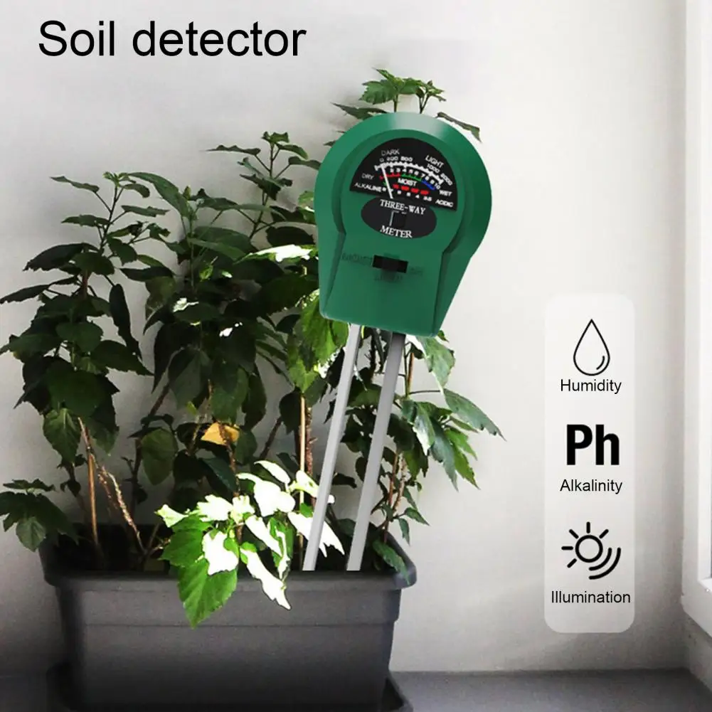 

Тестер PH почвы 3-в-1, цифровой измеритель влажности почвы с циферблатом, Пластиковый прибор для проверки почвы, Длинный зонд, измерение влажности почвы