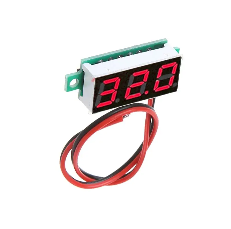 

Mini Digital Voltmeter Mini 0.28-inch Two-Wire DC 2.5~30V Voltage Gauge Tester LED Display Reverse Protection Function