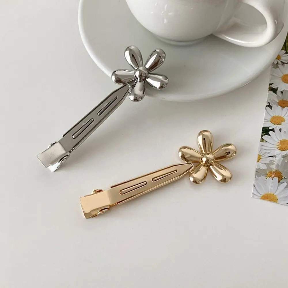 

Hair Root Fluffy Artifact Metal Flower Hair Clip Seamless Hair Clip Women Hair Accessories Korean Style Duckbill Clip
