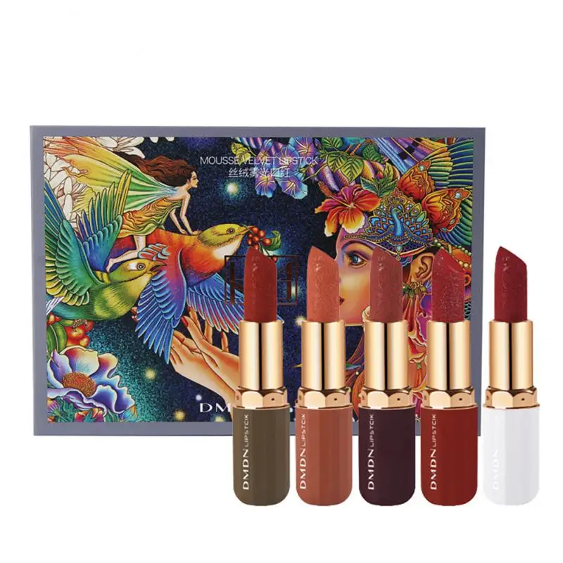 

Набор губной помады, водостойкая Нелипкая чашка, набор резных помад, коробка, стойкий макияж губ, Дешевая Косметика для макияжа