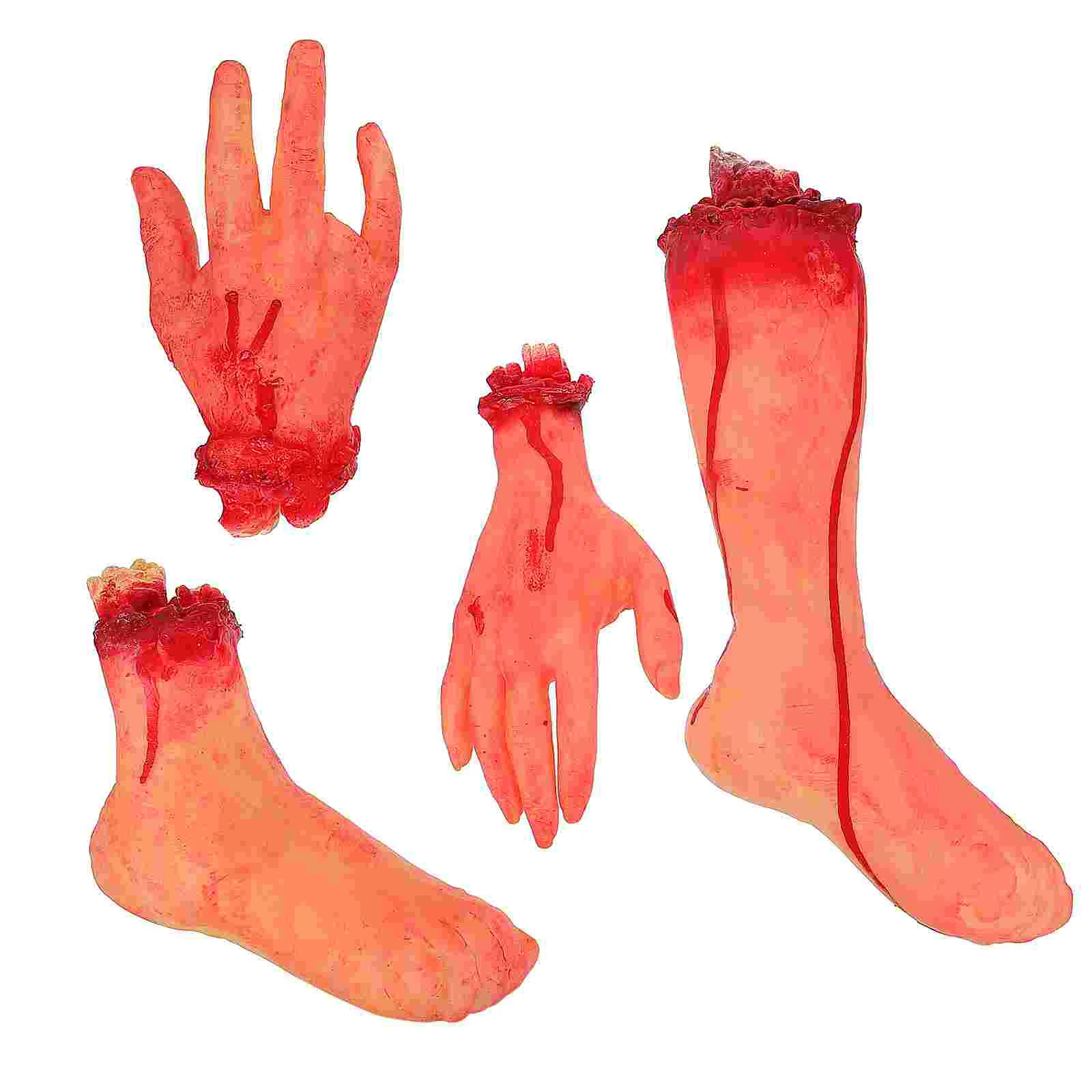 

4 Pcs Halloween Props Simulation Severed Limbs Broken Body Parts Haunted House Prank Decoration Festival Scary Tricky