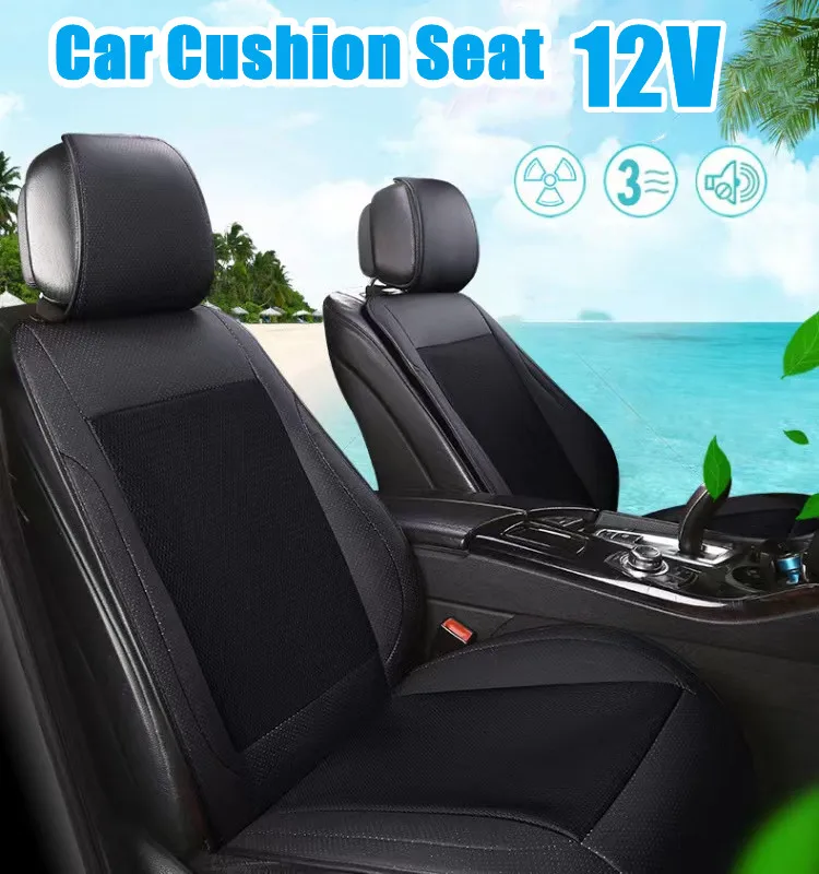 

8 Built-in Fan 3D Cooling Fan Cool Cushion Fan Blowing Cool 12V 3 Speed Ventilation Cushion Summer Air Cooler Car Seat Cover