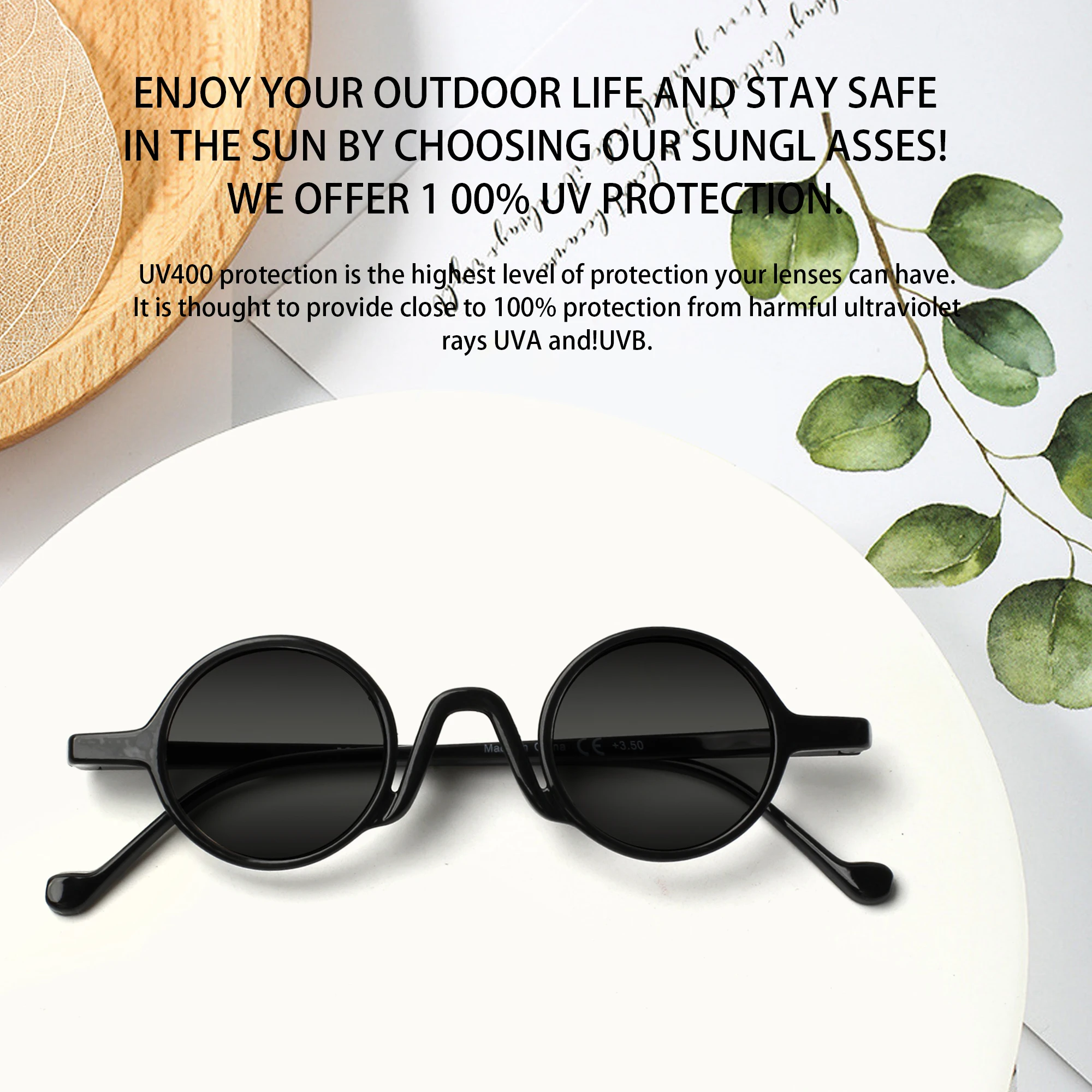 Круглые солнцезащитные очки в стиле ретро уличные для чтения с защитой от