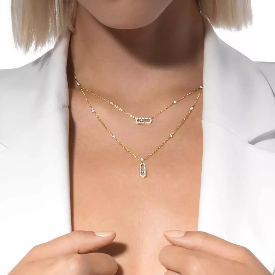 Роскошное Двухслойное ожерелье из искусственного серебра. Модный и изысканный