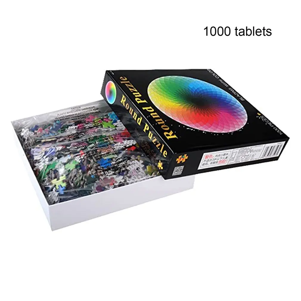 

1000 Piece Puzzle Thousand Color Rainbow Puzzle Adult Stress Relief Puzzle Toy Round Rainbow Puzzle