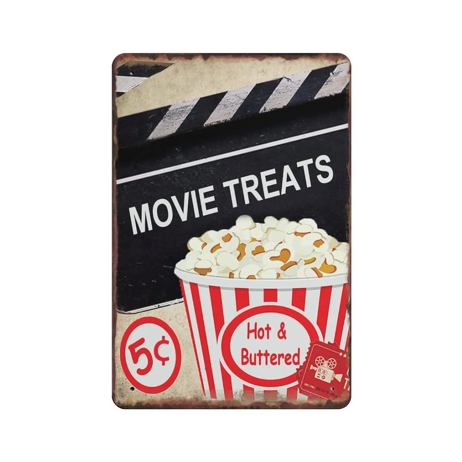 

Movie Treats Movie Room Decor Vintage Metal Tin Sign Funny Home Wall Art Decor