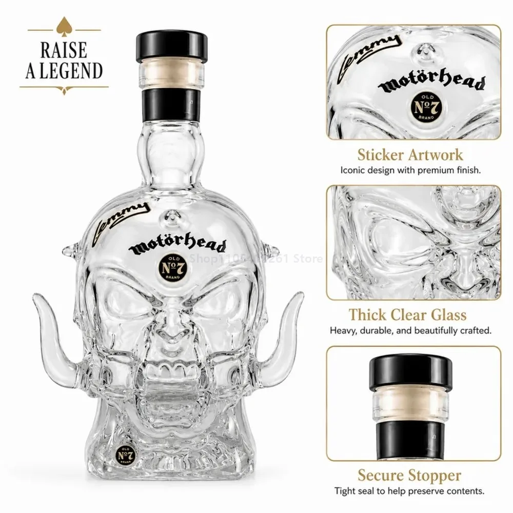 Декантер для виски Motorhead Lemmy Warpig Skull Glass, декор для бара в стиле хэви-металрок, уникальный подарок для поклонников Motörhead. (art.: 3920dcce19398) - 3920dcce19398