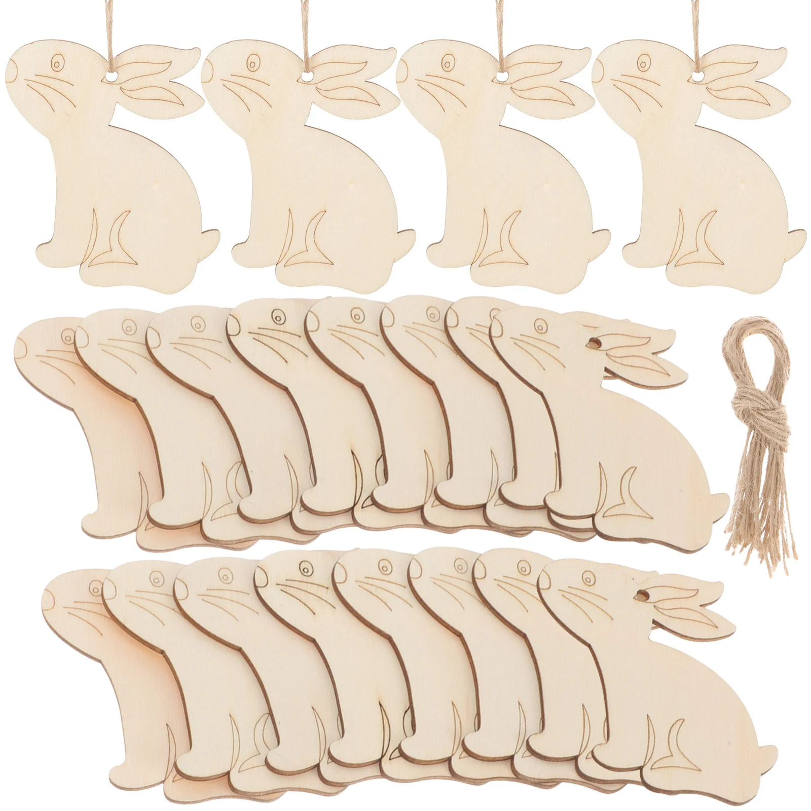 

Easter Wood Wooden Bunny Cutouts Rabbit Hanging Crafts Ornaments Ornament Slice Diy Pendants Sculpture Figurines Kids Painting