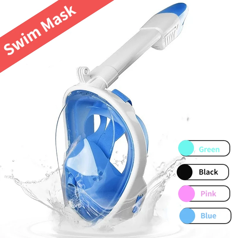 

Underwater Snorkel Scuba Full Face Diving Mask Snorkeling Respiratory Masks Safe Waterproof Swimming Equipment for Adult Kids