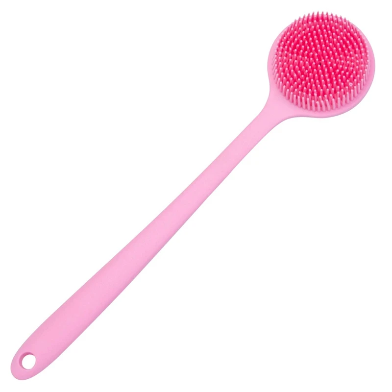 

Silicone Back Scrubber, Long Handle Soft Bristles Bath Brush, Body Shower Washing Brush Wet Or Dry Cleaning