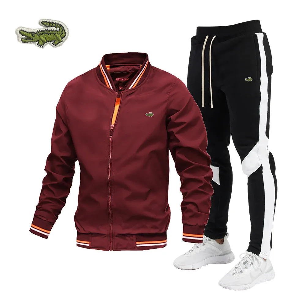 

Brand Embroidery CARTELO Men Jackets Sweatpants 2 Pieces Sets Patchwork Men's Fashion Casual Suit Male Jackets Pants Tracksuit