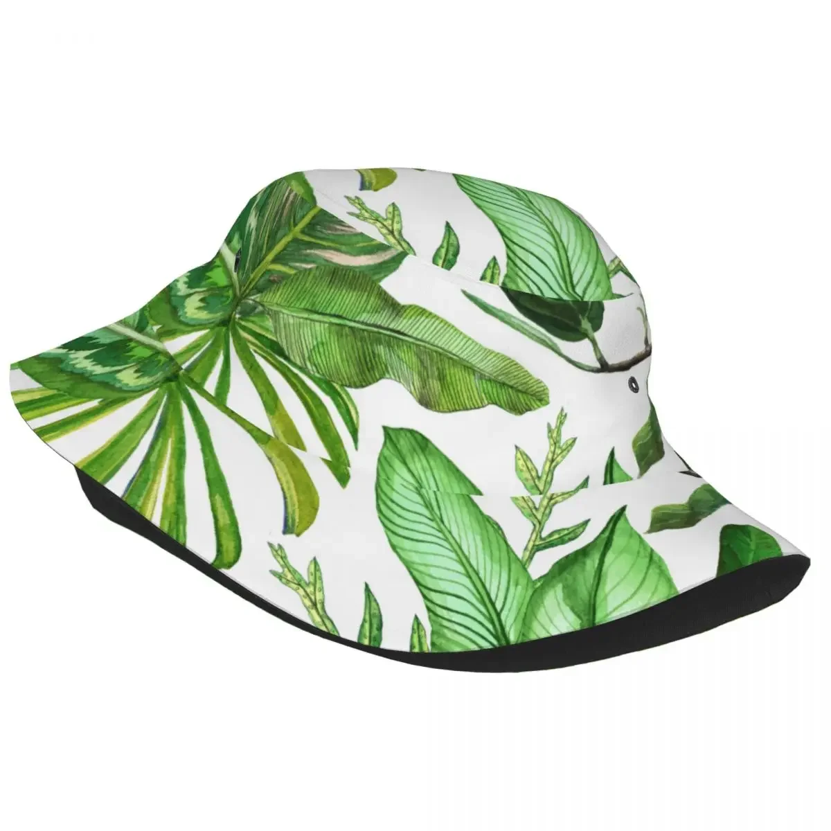 Панама с зелеными листьями тропические регионы уличная одежда Женская и мужская