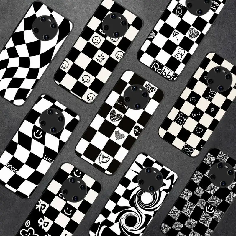 

Retro Classic Chess Board Grid Korea Phone Case For Huawei Y5 Y62019 Y52018 Y92019 funda case for 9prime2019