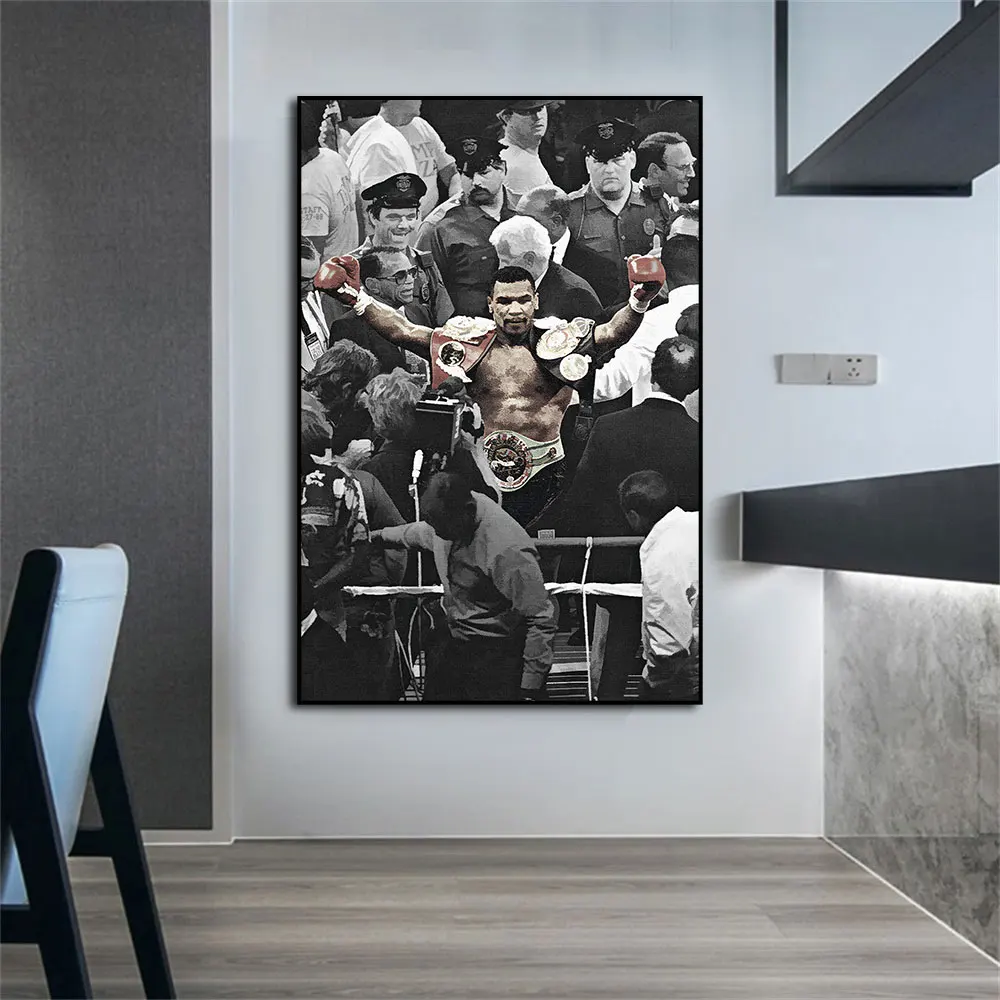 

Mike Tyson Celebrating Poster and Prints Wall Canvas Boxing Art Painting Sports Decorative Picture for Living Room Home Decor