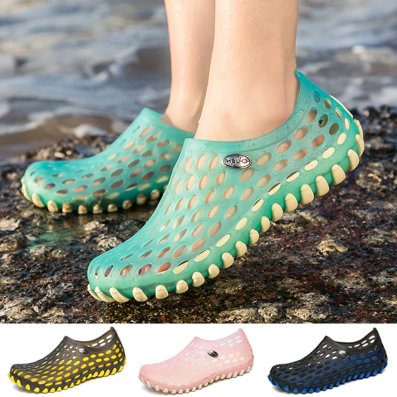 

New Summer Women Beach Shoes 2022 Outdoor Beach Walking Shoes Female Hollow Out Jelly Garden Shoes Travel Comfortable Aqua Shoes