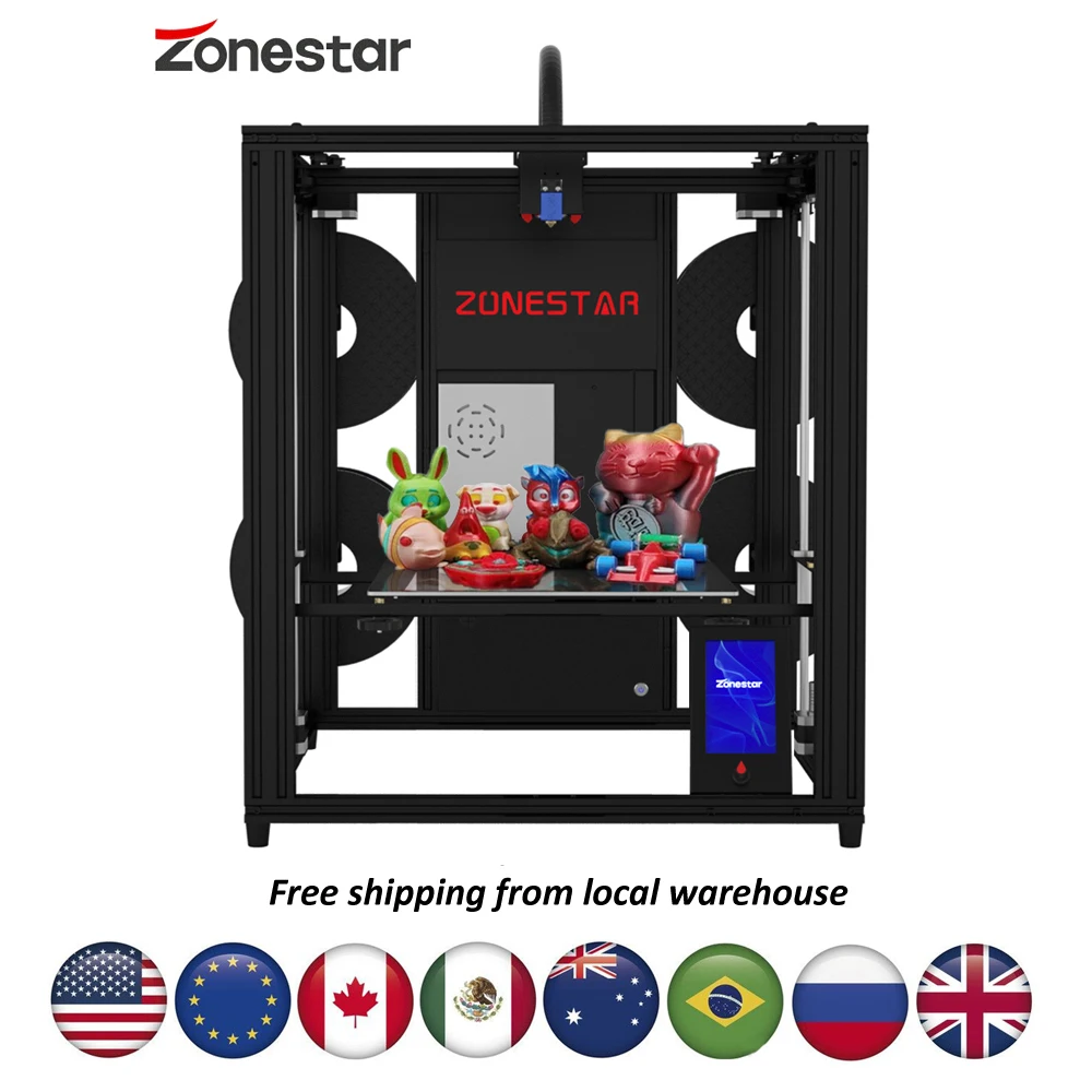 ZONESTAR Multi Color 3D Printer 4 Extruders 4-IN-1-OUT Close
