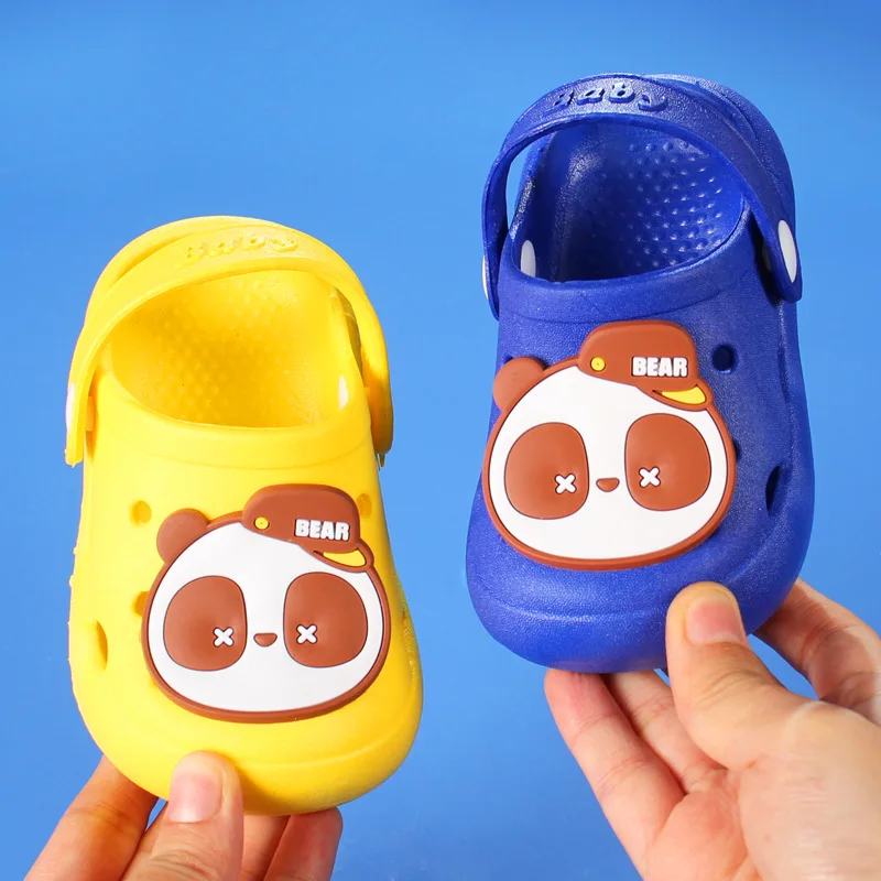 

Summer Kids Sandals Children Hole Shoes Slippers Soft Anti-Skid Cartoon DIY Design Hole Baby Shoes Sandy Beach For Boys Girls