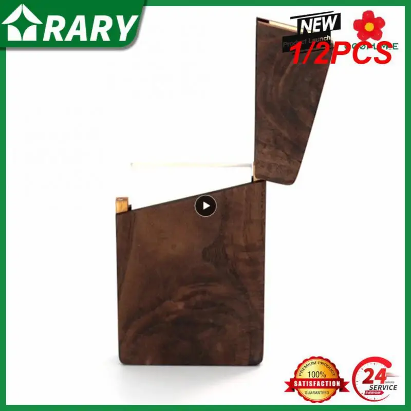 

1/2PCS Personalized Wooden Business Card Case Portable Solid Wood Pocket Men Women Casual Business Card Holder Case Organizer