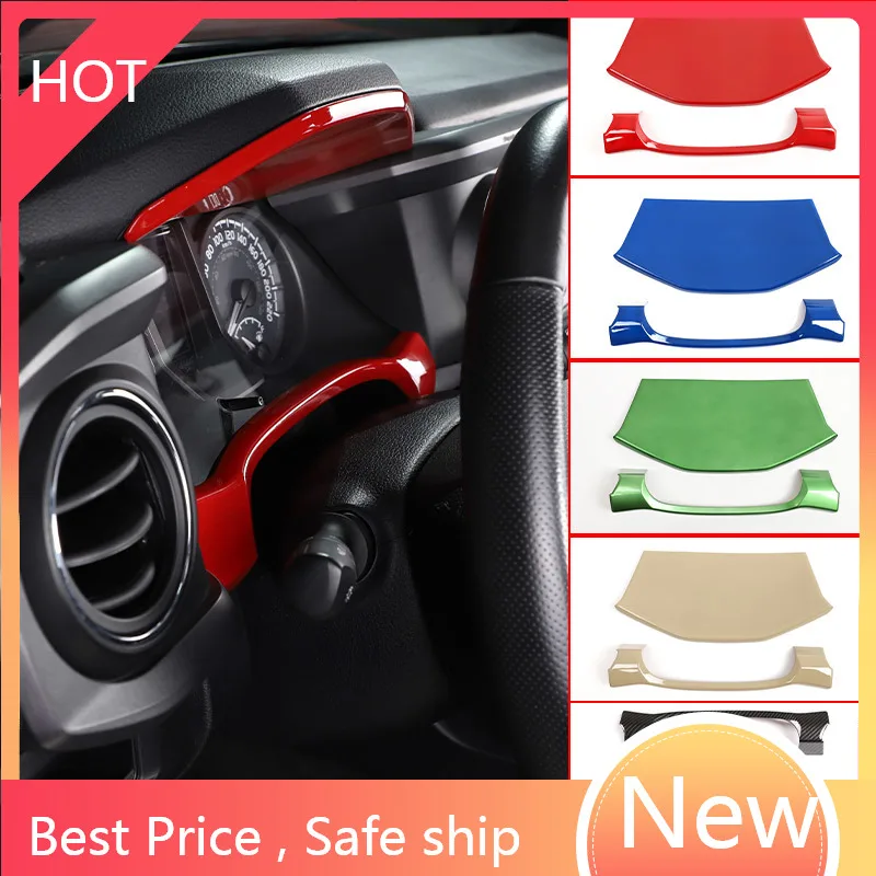 

2 шт. ABS углеродное волокно для Toyota Tacoma 2016-2020 дисплей приборной панели автомобиля декоративная рамка аксессуары для интерьера модификация ав...