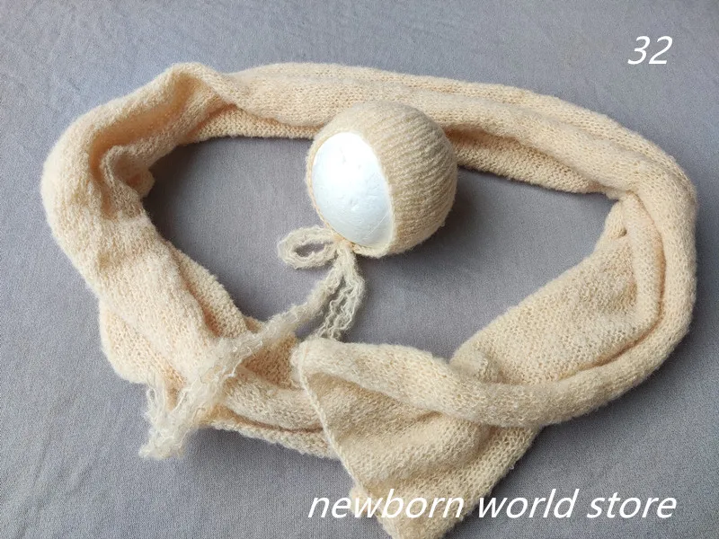 Реквизит для фотосъемки новорожденных эластичная шерстяная мохеровая шапочка и