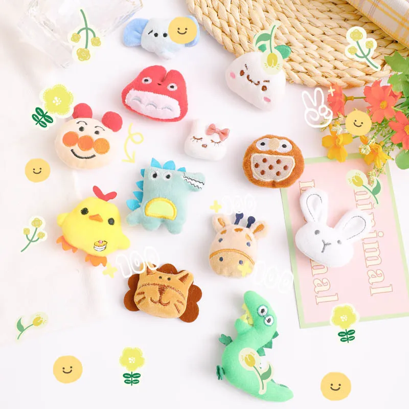 

Cute Plush Animal Series Brooch Pin Kawaii Flower Monster Plush Brooch Pins Sweet Girl Student Bag Pendant Clothing Accessories