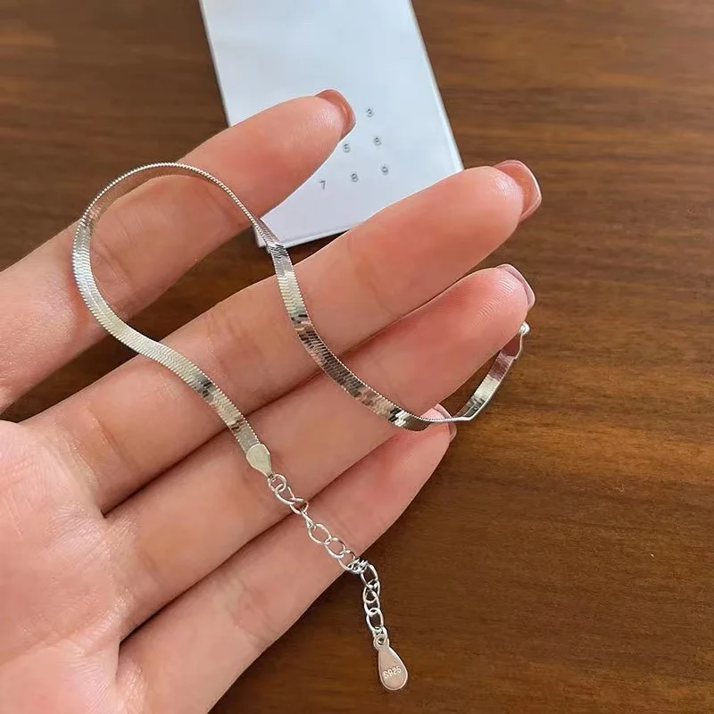 

Popular 925 Sterling Silver Snake Bracelet Charming Minimalist Style Bracelet Birthday Gift For Women Fine Jewelry Free Shipping