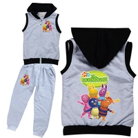 backyardigans hoodie kids sleeveless vest outwear baby boys zipper jacket jogging pants 2 pcs set toddler girls boutique outfits