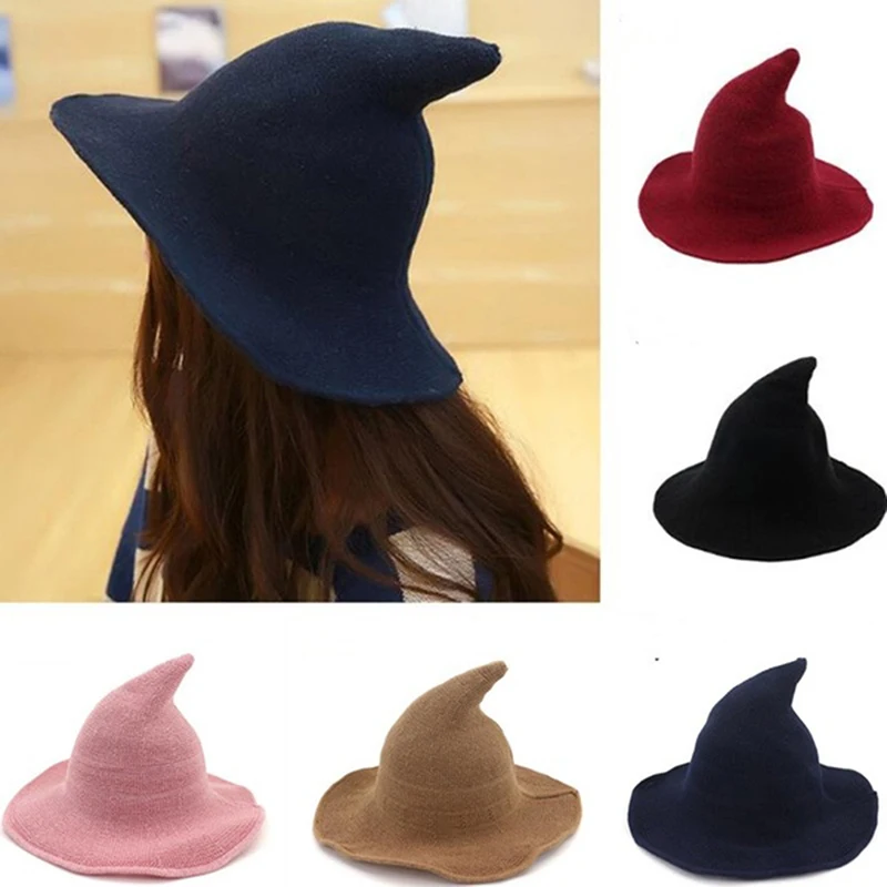 

Steeple Magic Hat Promotion Cool Adult Women Halloween Black Witch Hat Party Props Harry Potters Cap Wholesale