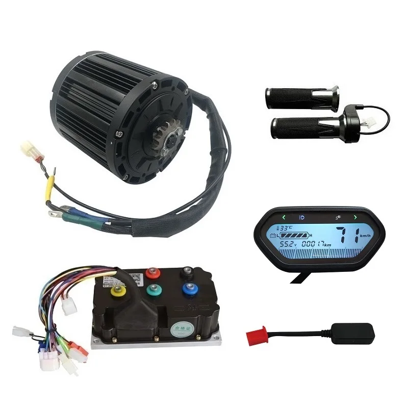 

QS138-A 70H 3000W Mid-drive BLDC Motor with 428 Sprocket and Sine wave Controller with Phone App program for electric vehicle