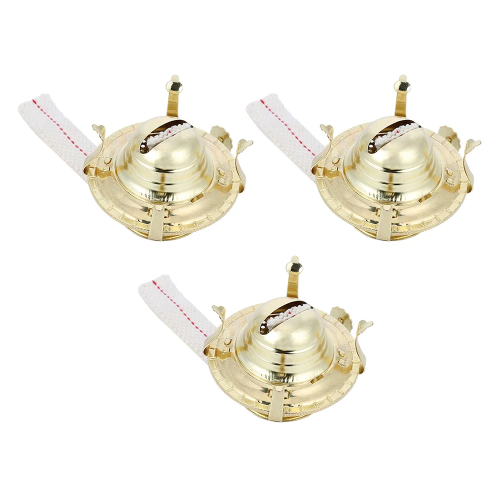 

3 Pcs Kerosene Lamp Accessories Glass Holder Replacement Head Metal Burner Parts Aluminum Alloy Retro Oil